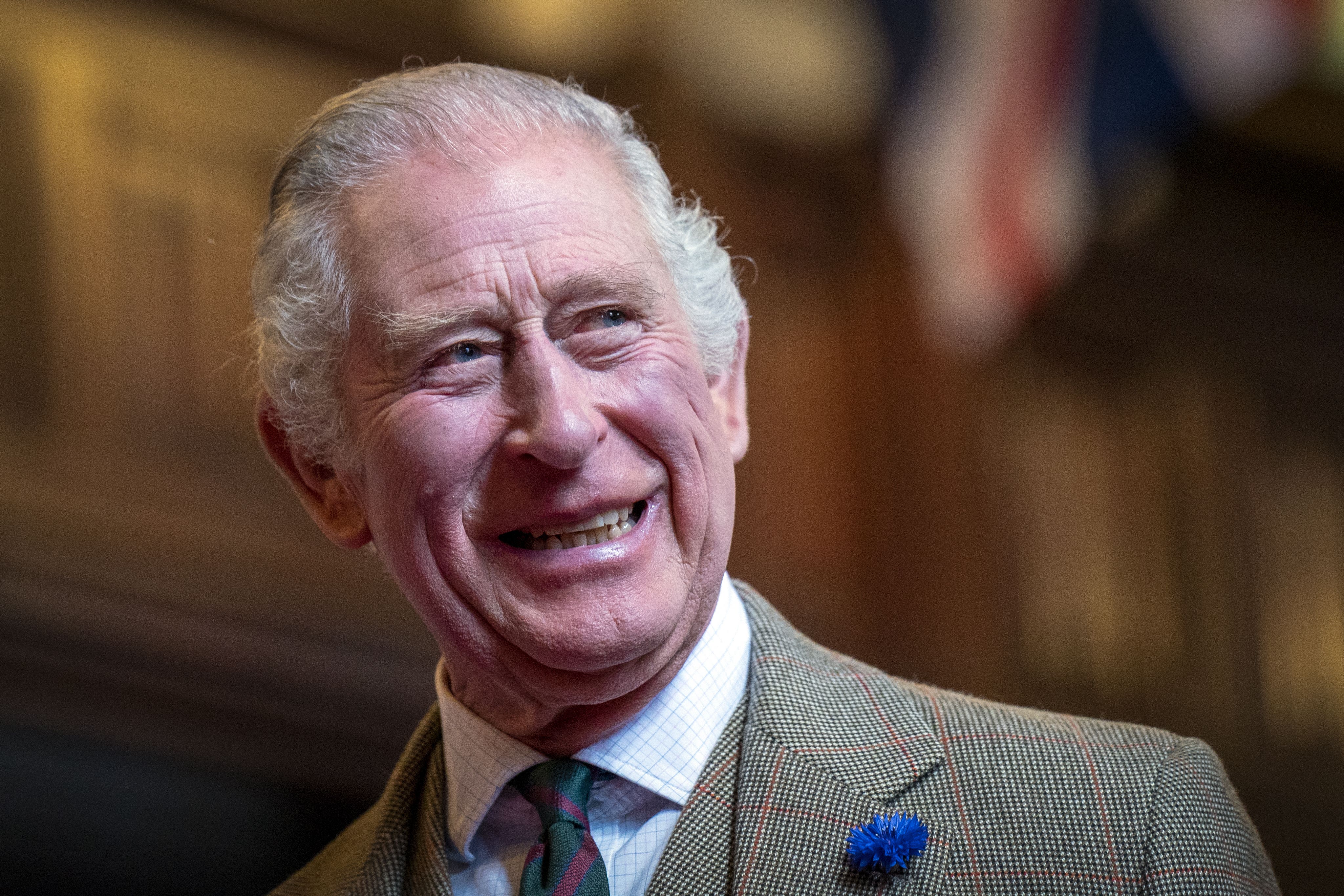 King Charles III was in Aberdeen to meet refugees who have settled in the city (Jane Barlow/PA)