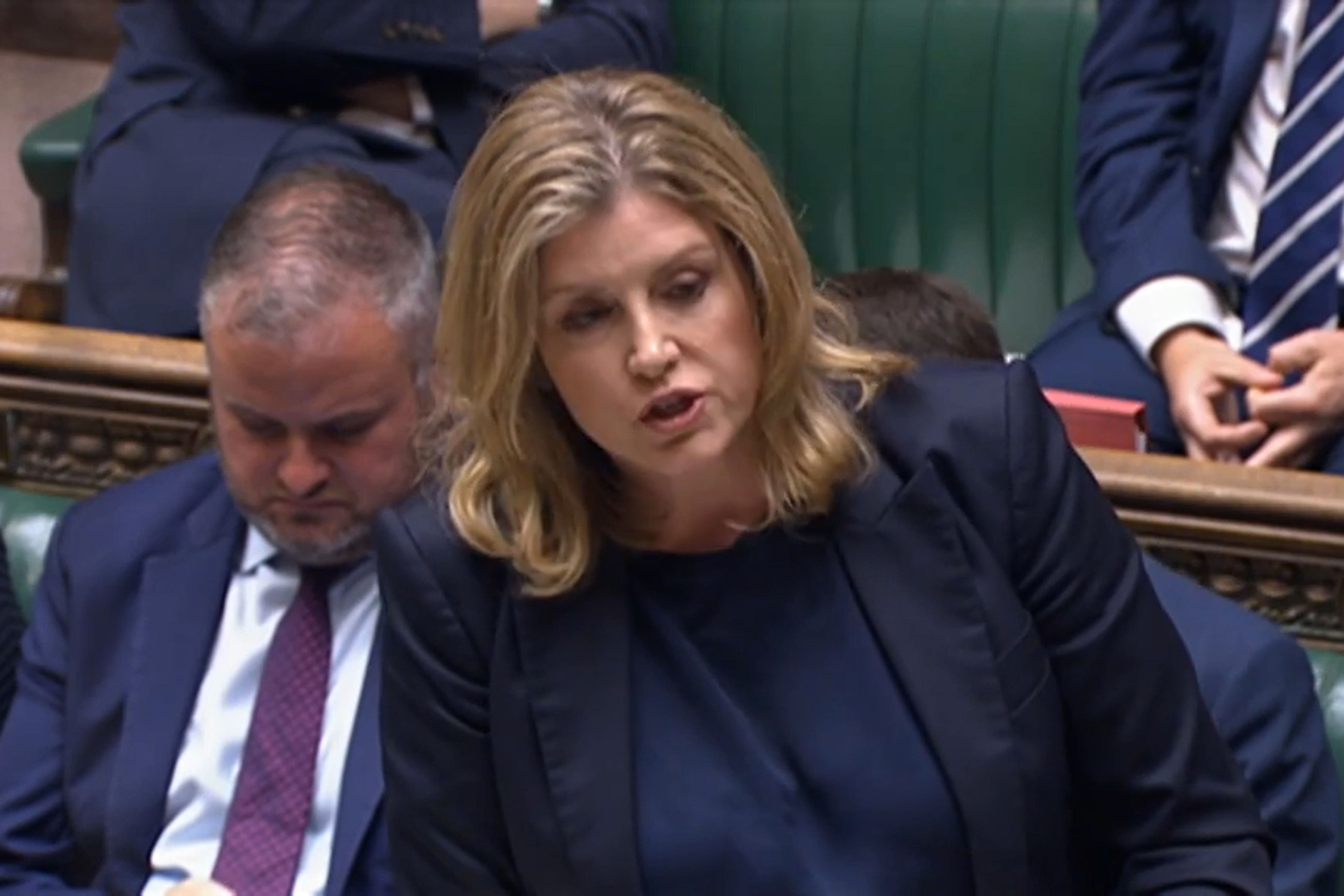 Leader of the House of Commons Penny Mordaunt answering an urgent question in the House of Commons