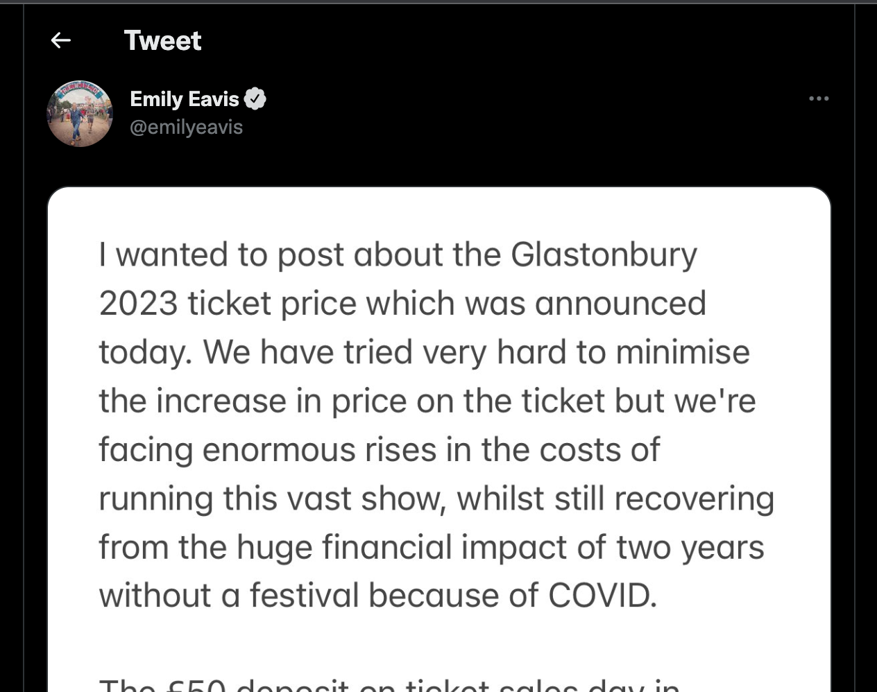 Emily Eavis discusses costly Glastonbury 2023 ticket prices