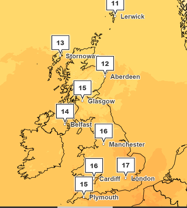 Temperatures could reach as high as 20C in parts of the country this week