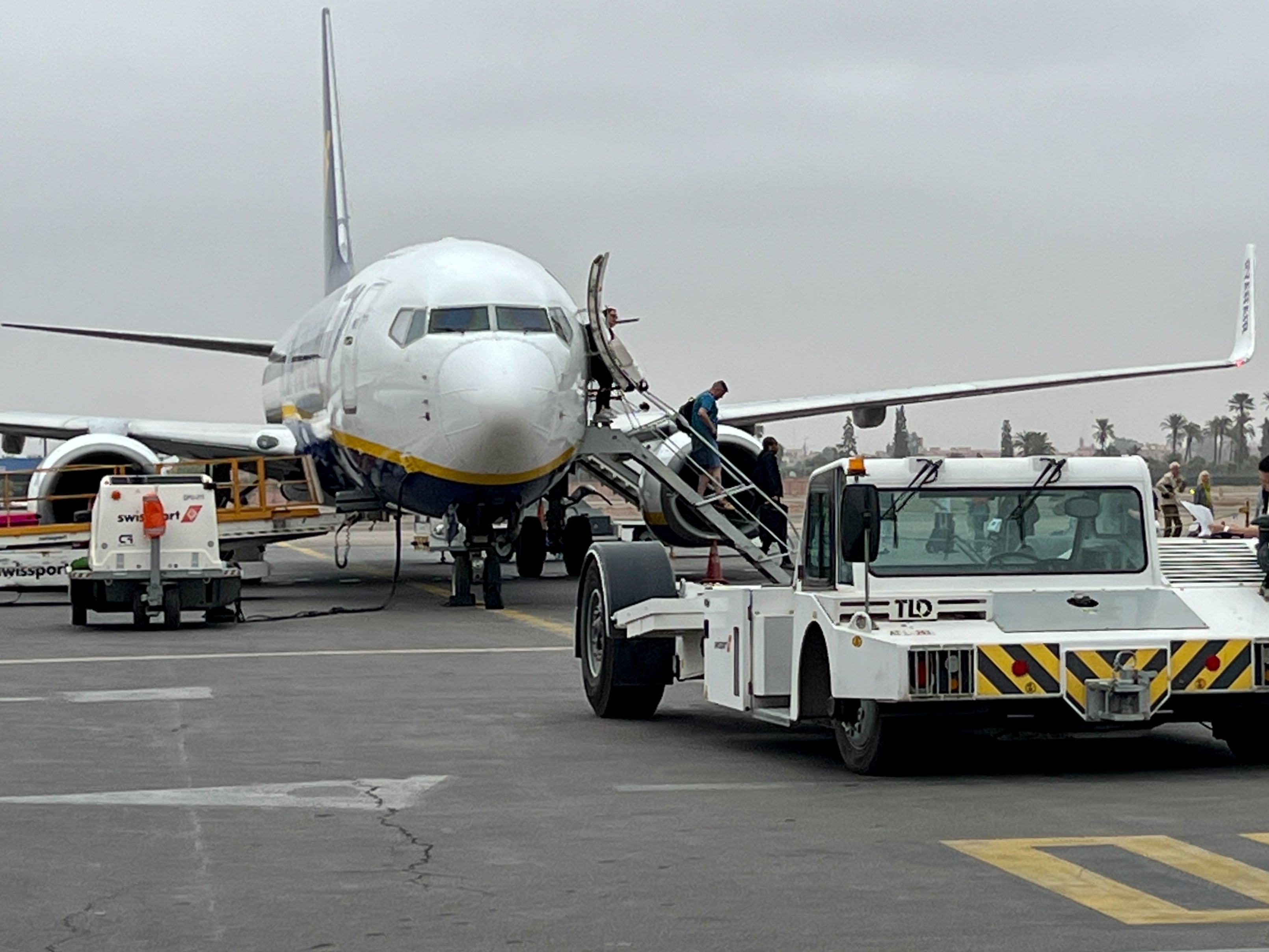 On course: a Ryanair flight from London Stansted to Marrakech