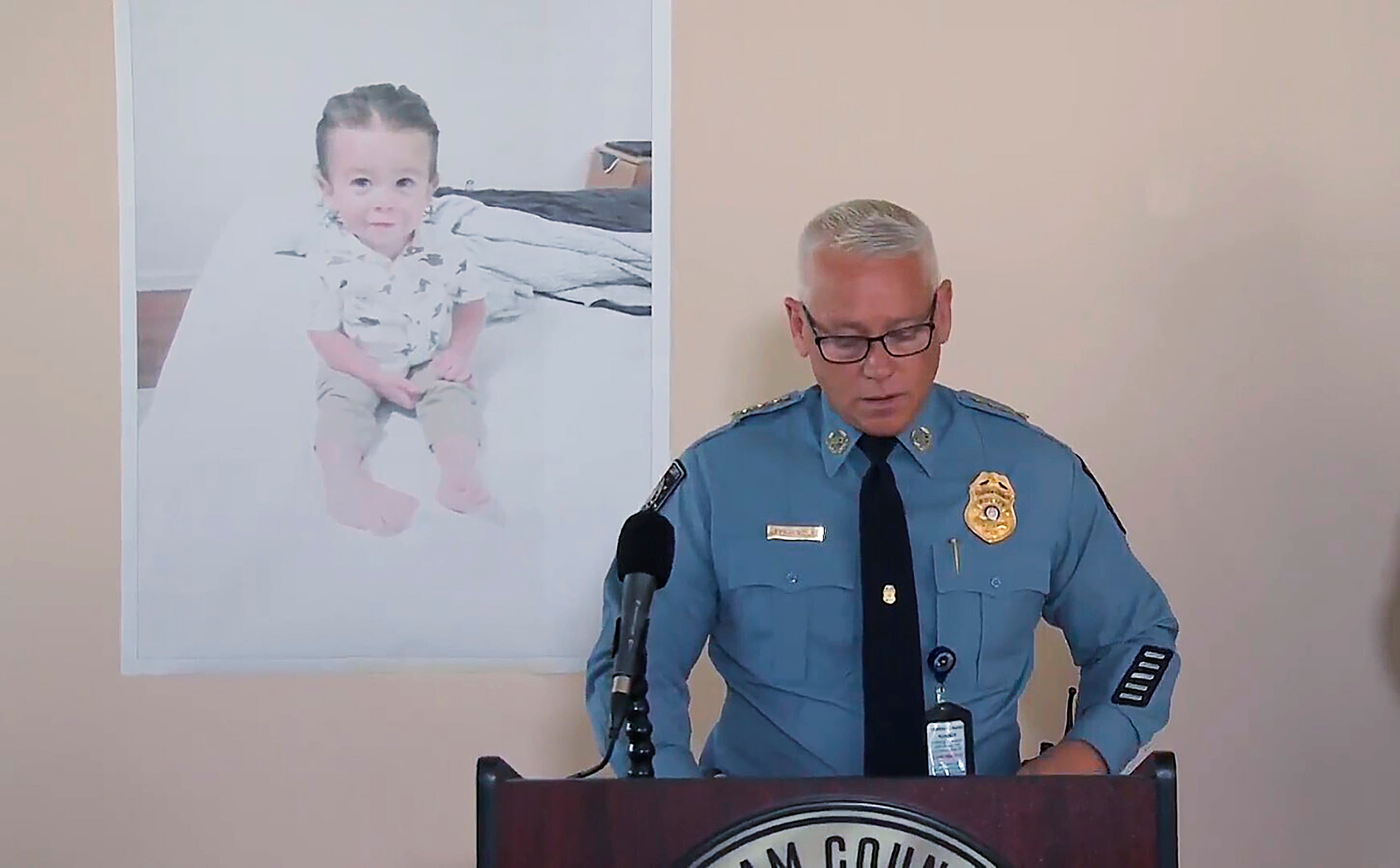 Chief Jeff Hadley during a presser on the Quinton Simon case