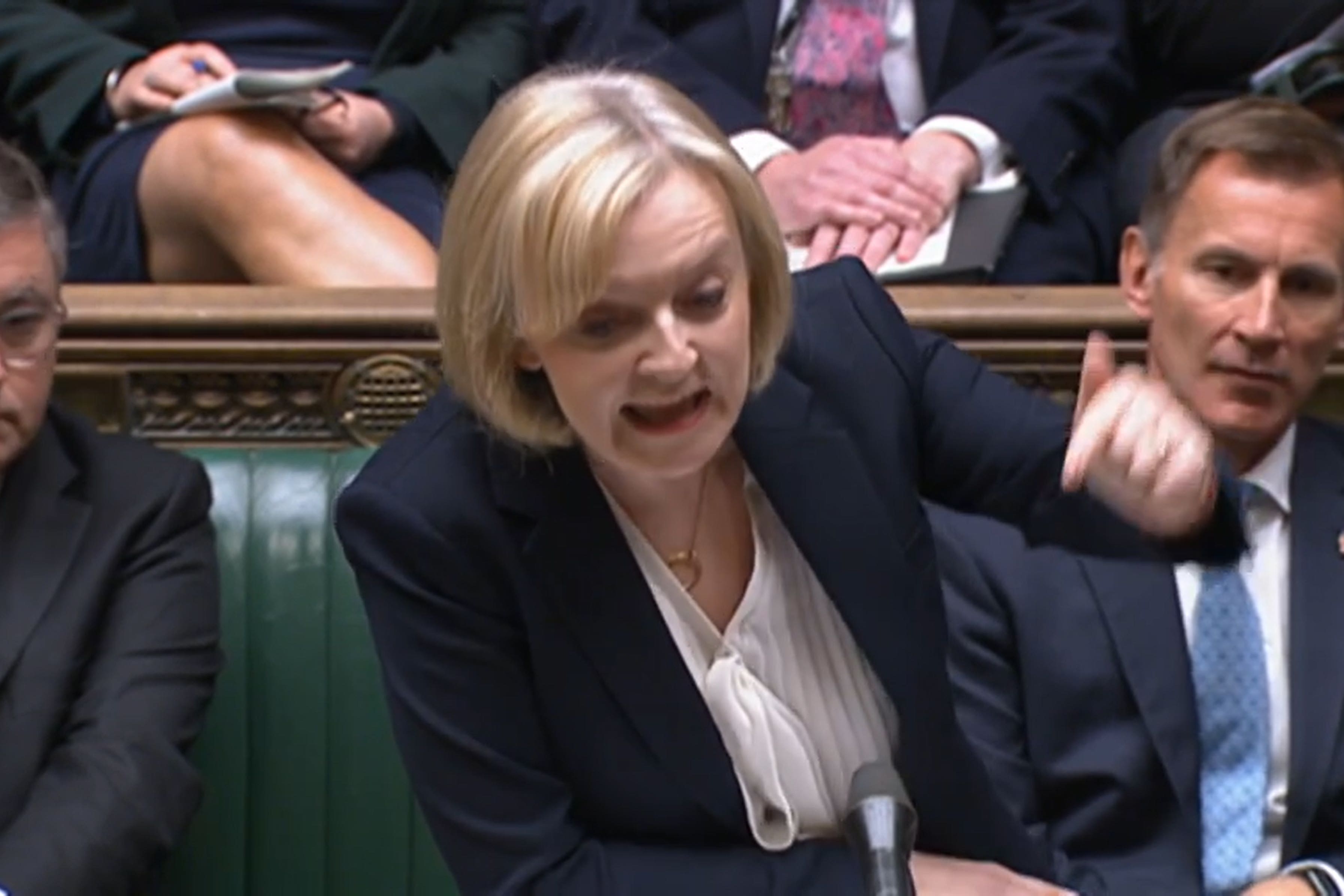 Prime Minister Liz Truss speaks during Prime Minister’s Questions (House of Commons/PA)