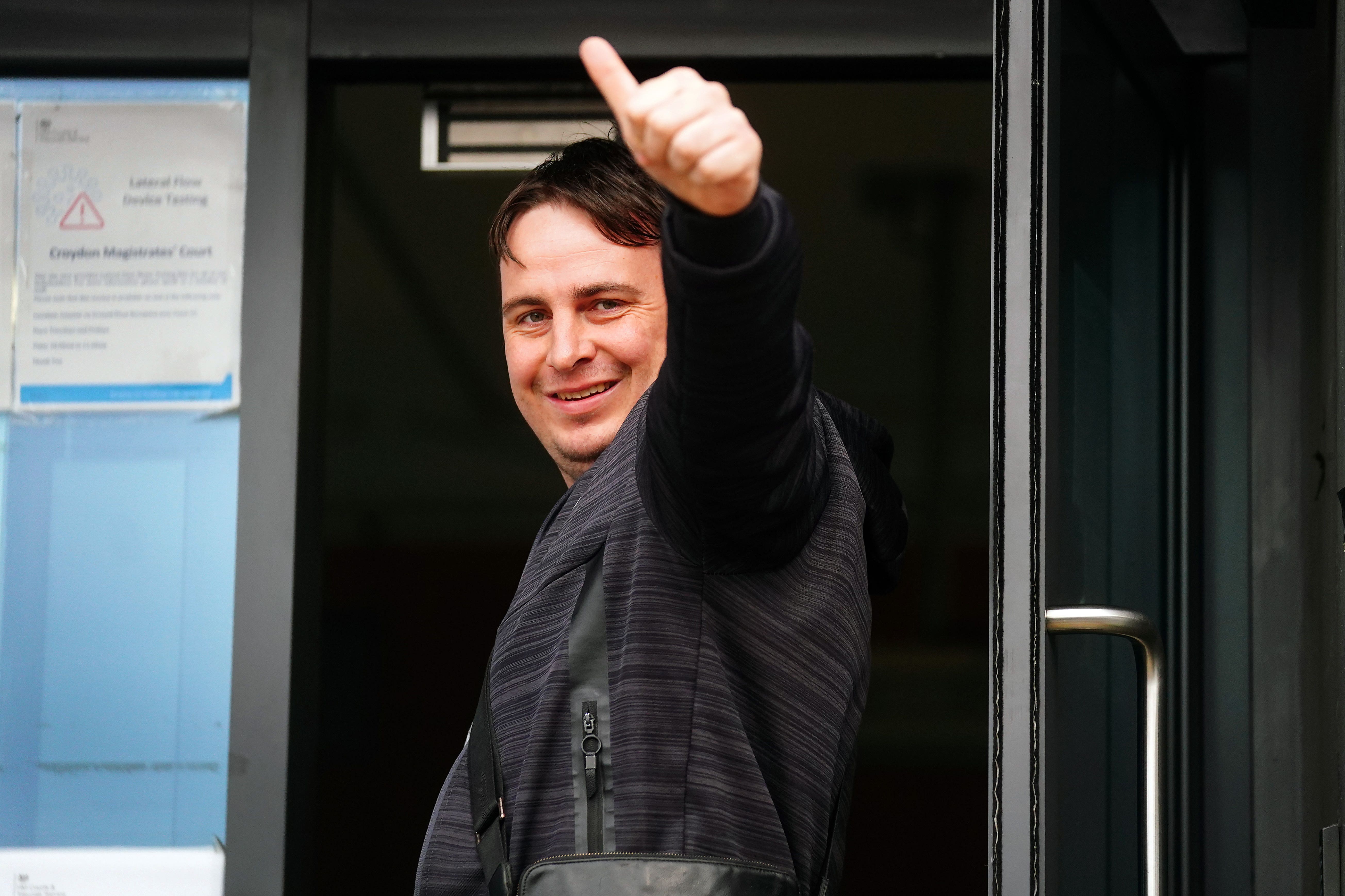 YouTube prankster Daniel Jarvis arrives at Croydon Magistrates’ Court (Victoria Jones/PA)