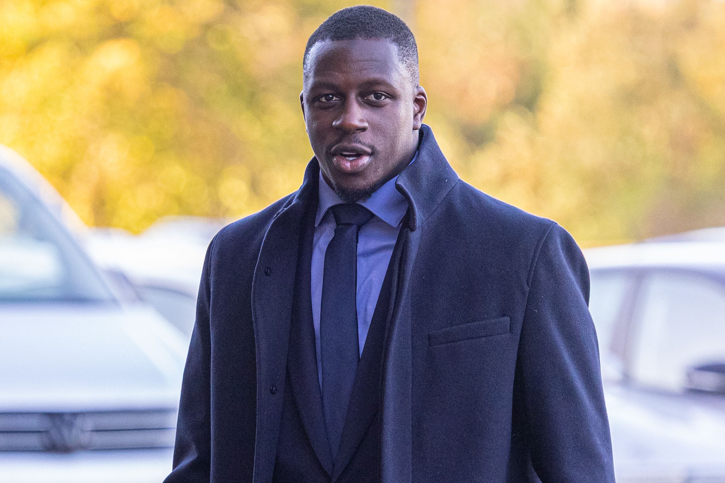 Manchester City footballer Benjamin Mendy arrives at Chester Crown Court (David Rawcliffe/PA)