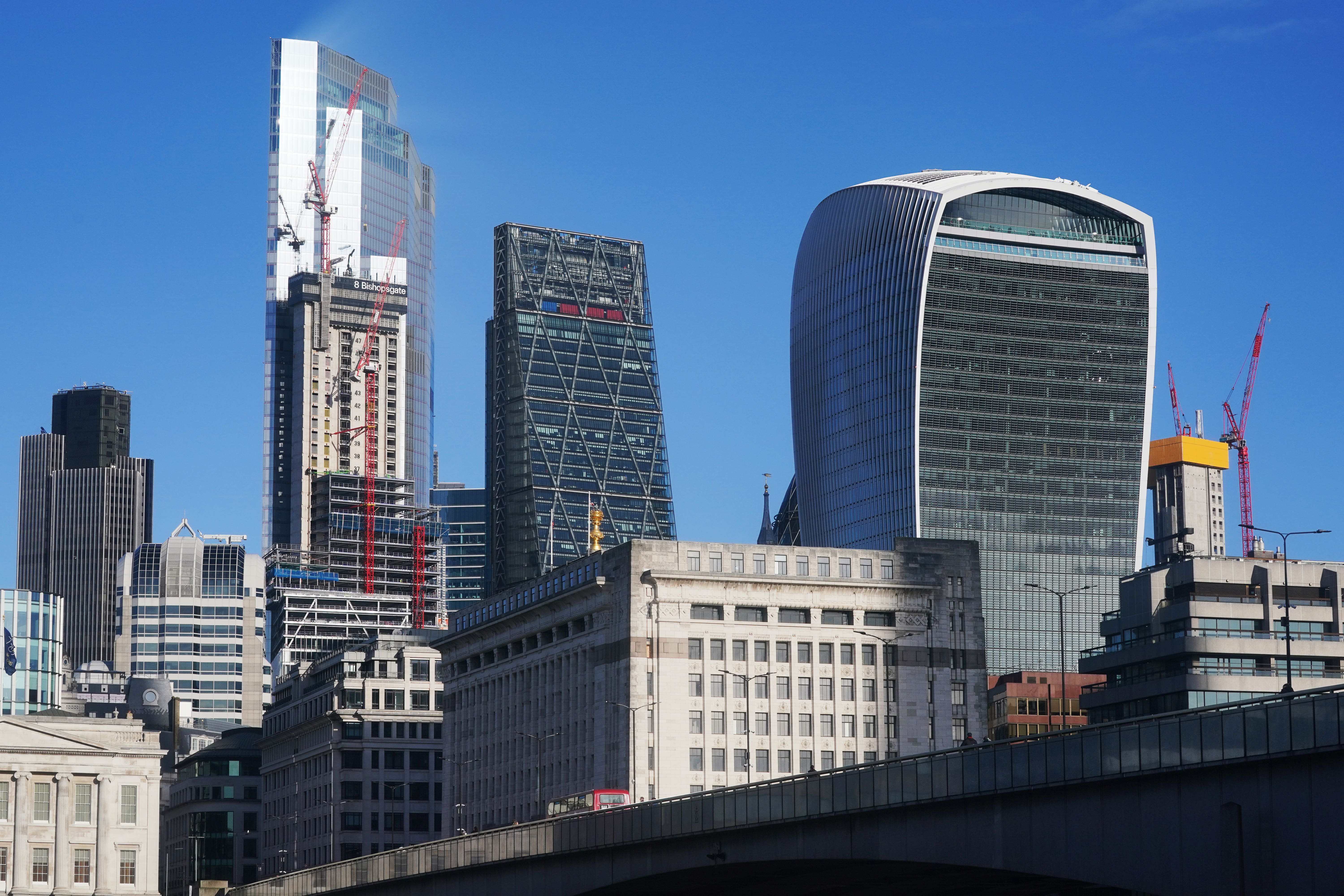 The FTSE 100 slipped into the red as the UK’s inflation rate hit another 40-year high in September (PA)