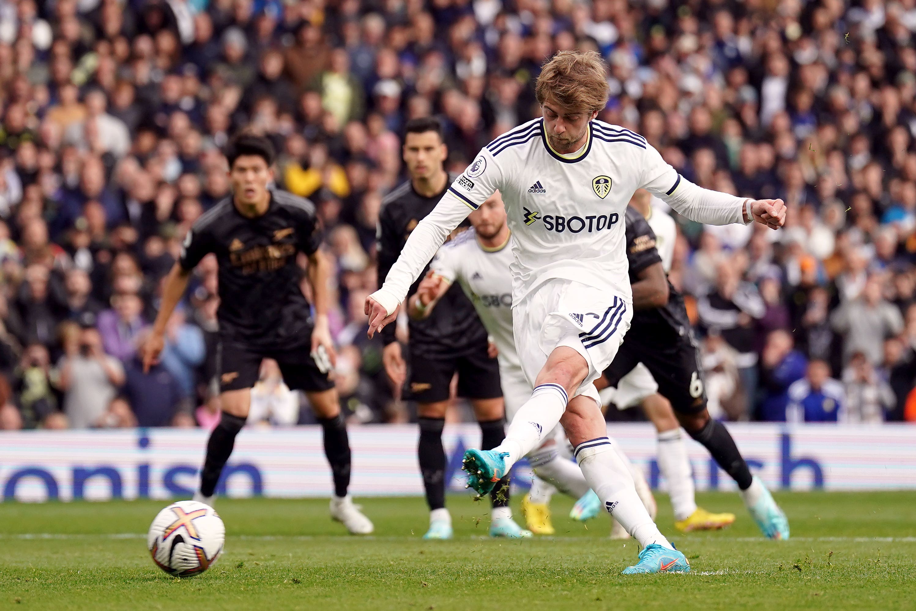 Patrick Bamford fired wide from the penalty spot in Sunday’s home Premier League defeat to Arsenal (Tim Goode/PA)