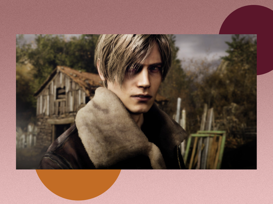 Protagonist Leon Kennedy pondering why the village didn’t invite him to bingo