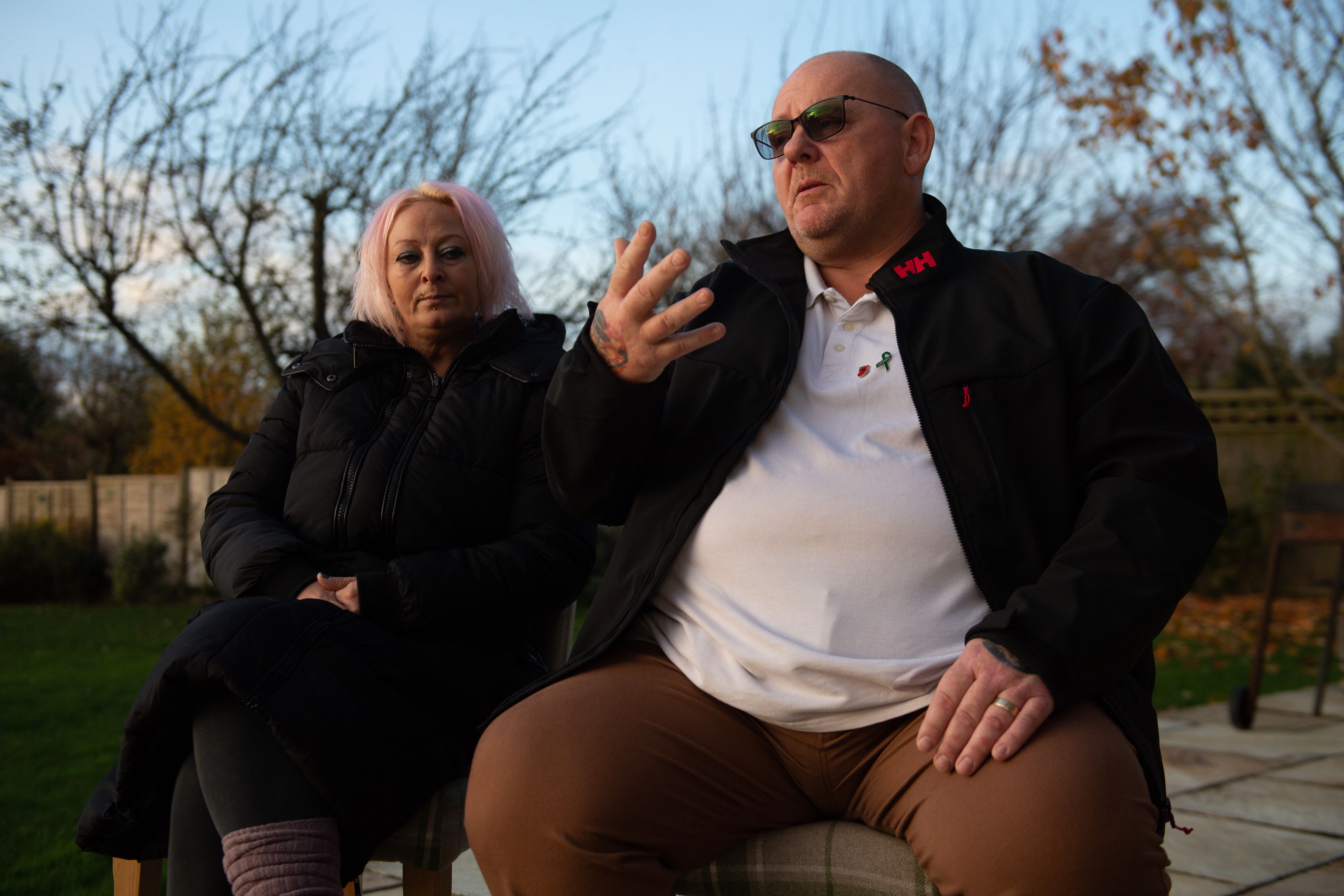 The parents of Harry Dunn Charlotte Charles and Tim Dunn speak to media, at home in north Oxfordshire after observing proceedings at the High Court via videolink.