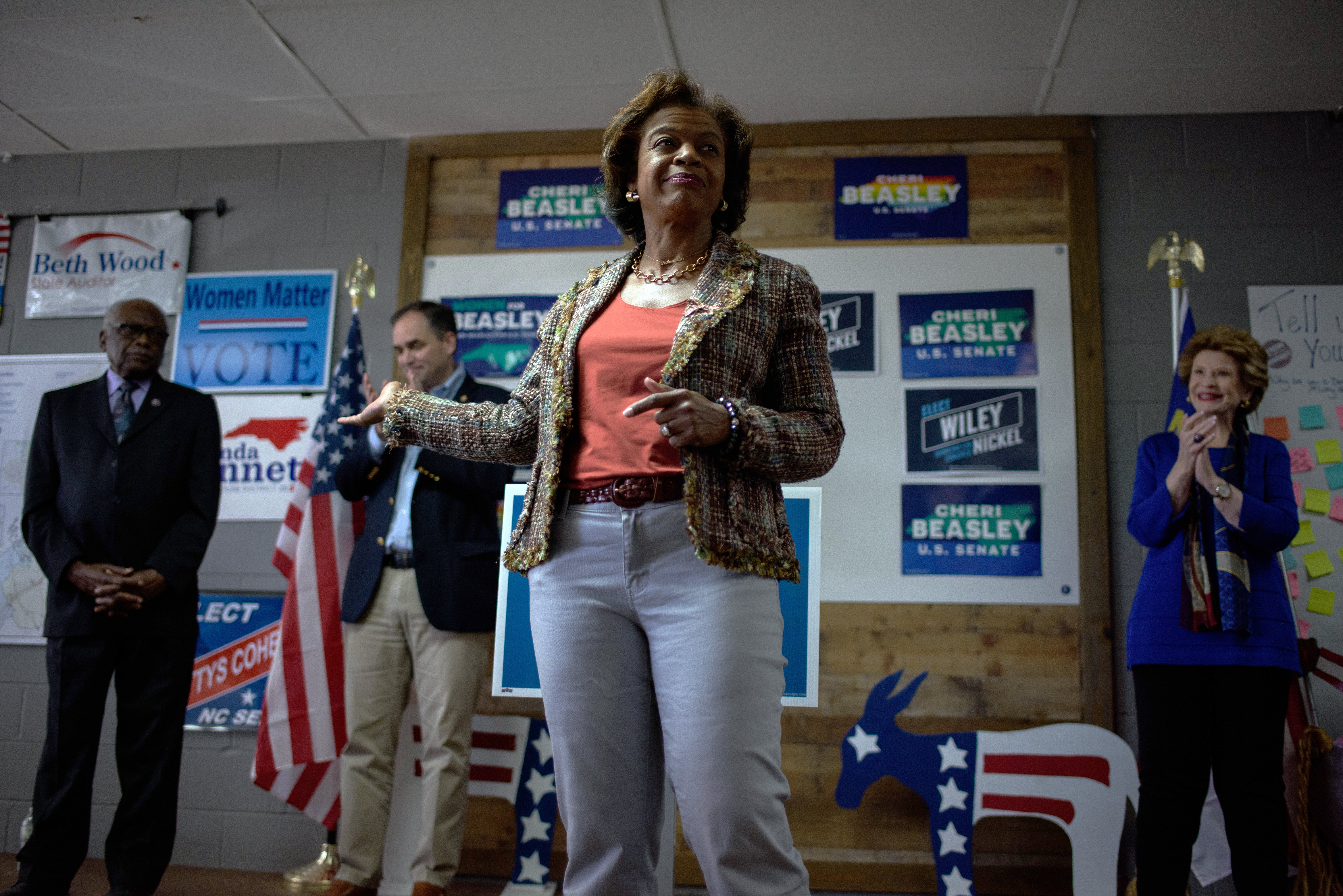 Democratic Senate candidate Cheri Beasley campaigns ahead of the midterms