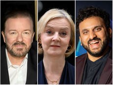 Ricky Gervais and Nish Kumar among stars to react to Liz Truss resigning after six weeks