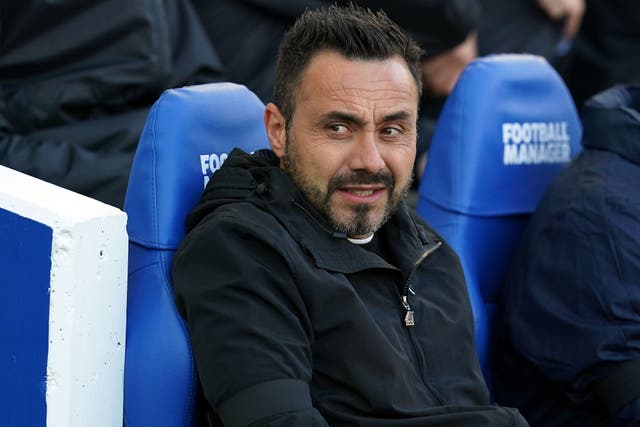 Brighton boss Roberto De Zerbi is confident the goals will come (Gareth Fuller/PA)