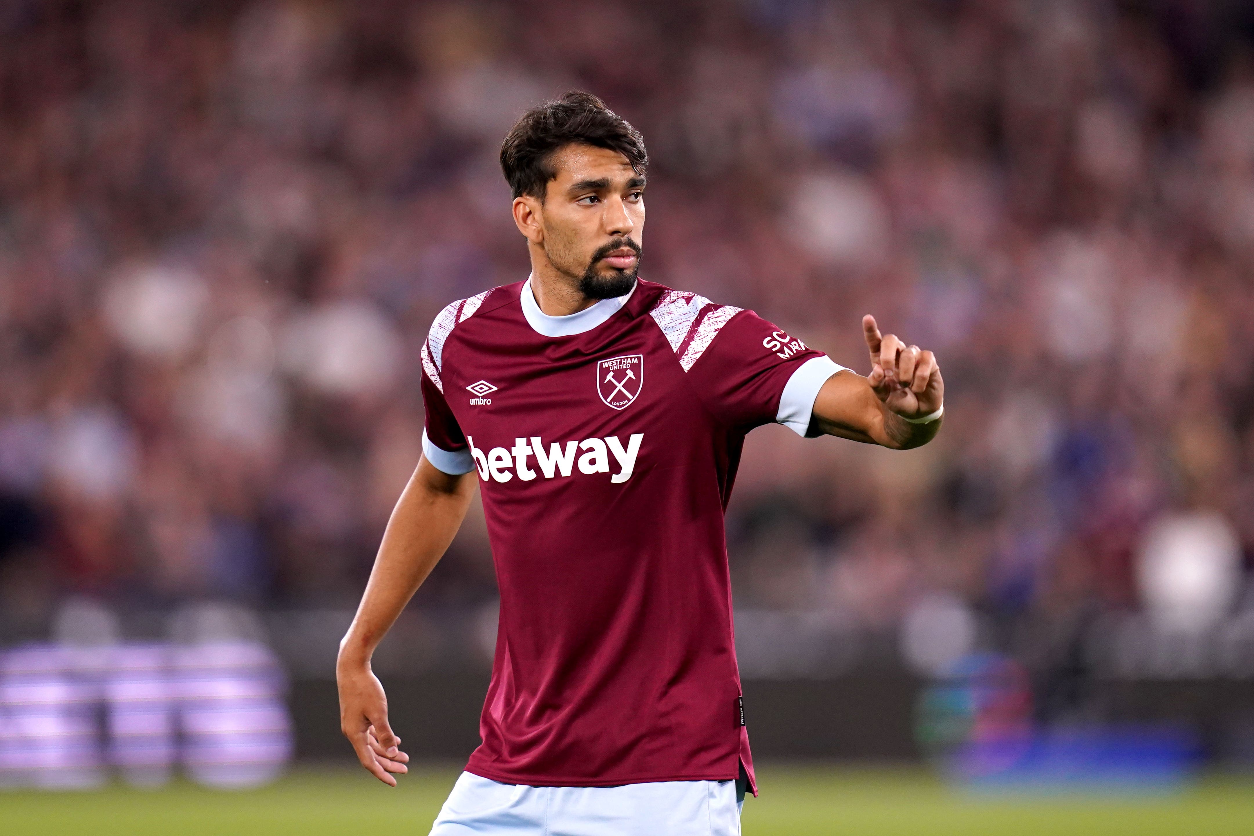 Lucas Paqueta is battling a shoulder injury (John Walton/PA)