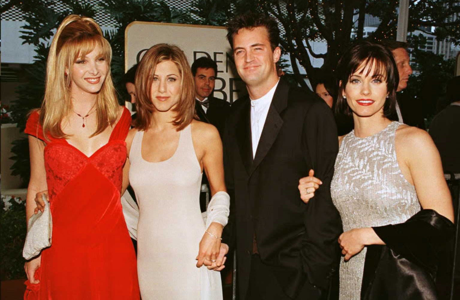 Lisa Kudrow, Jennifer Aniston, Matthew Perry and Courteney Cox in 1996, the year ‘Friends’ began