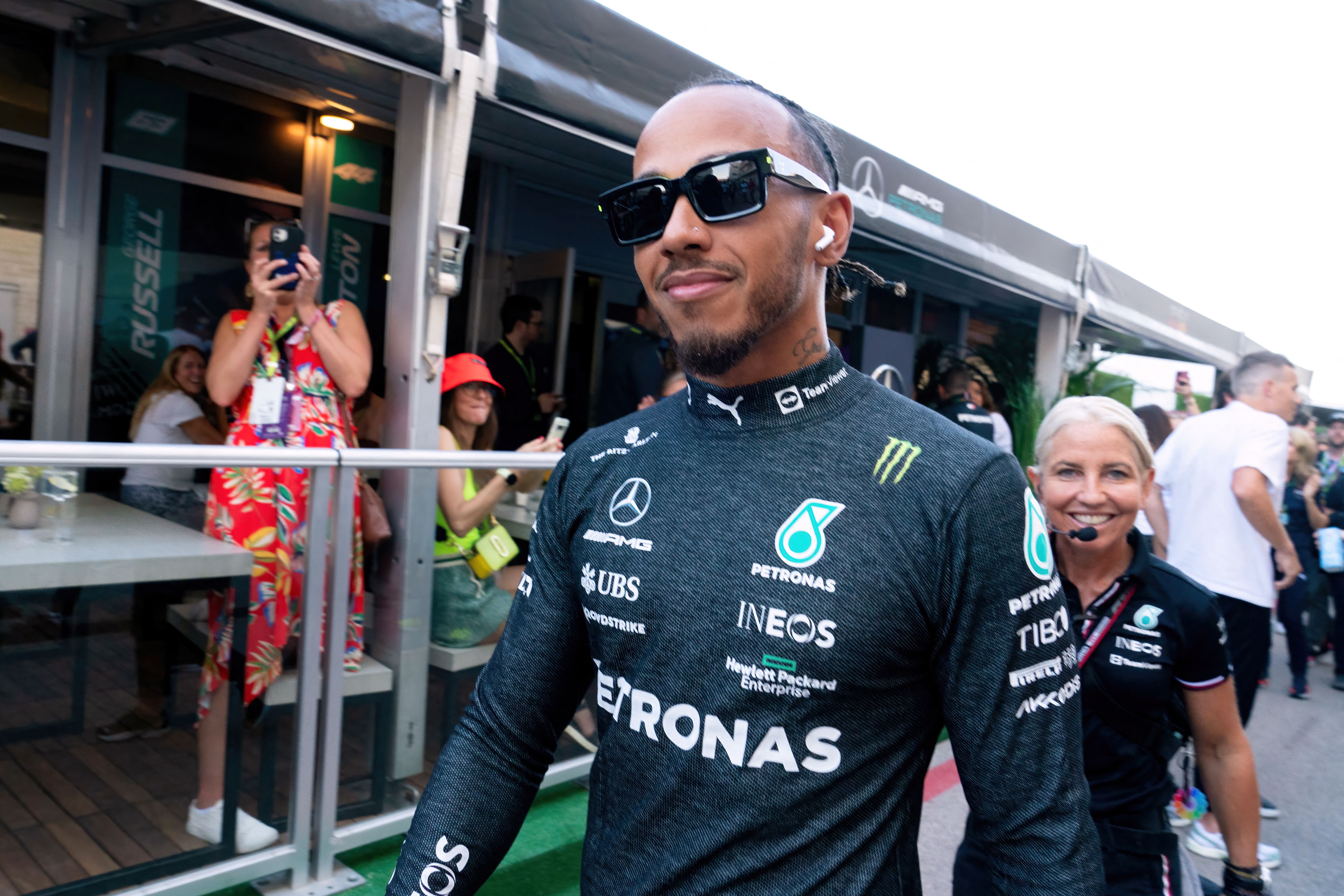 Lewis Hamilton qualified fifth-fastest but will start third on the grid on Sunday