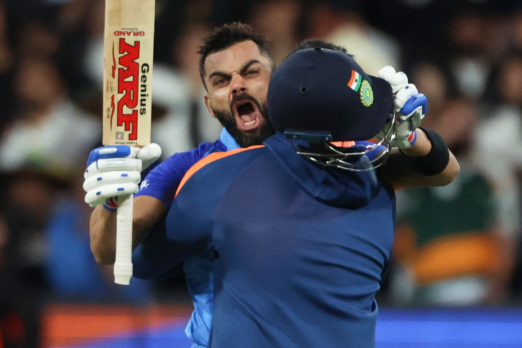 Virat Kohli made a masterful 82 not out off 53 balls in India’s win over Pakistan (Asanka Brendon Ratnayake/AP)