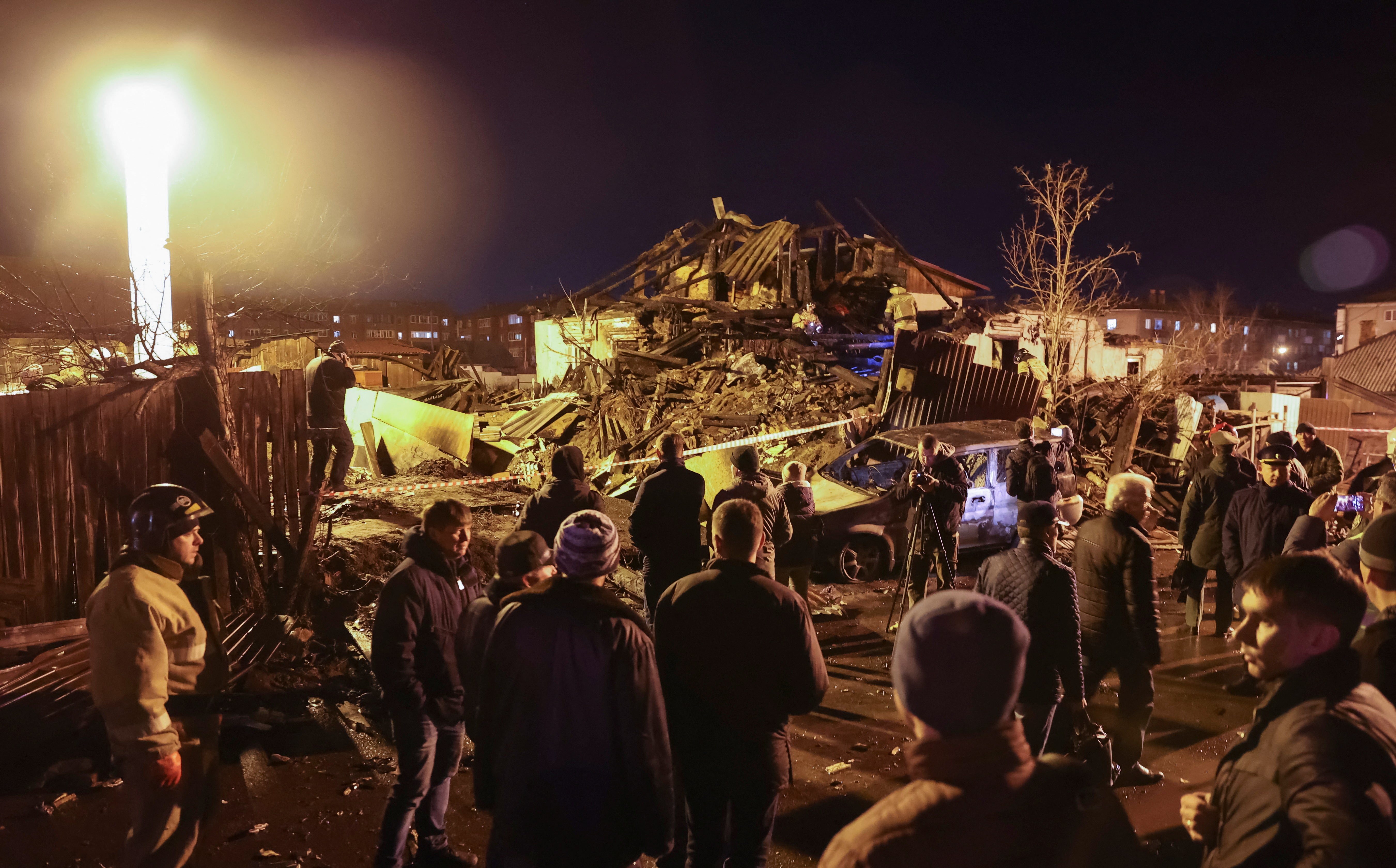 The aftermath of the crash in Irkutsk