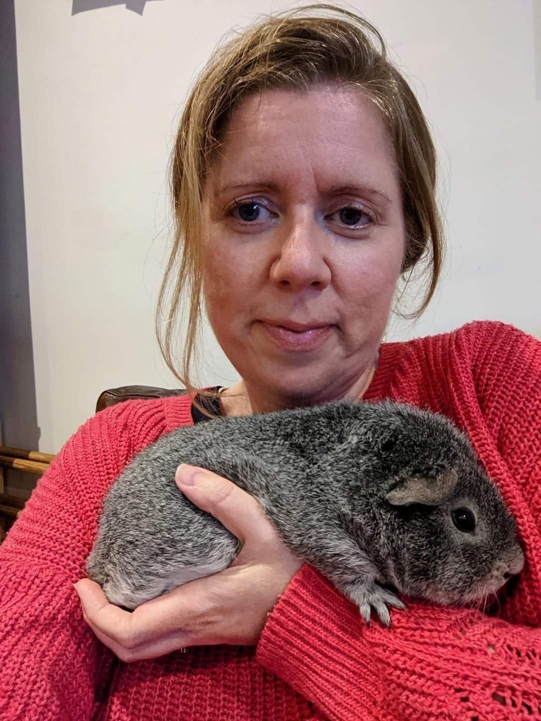 Jo Le Page with her guinea pig Maple