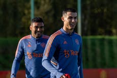 Cristiano Ronaldo back training with Man Utd first team