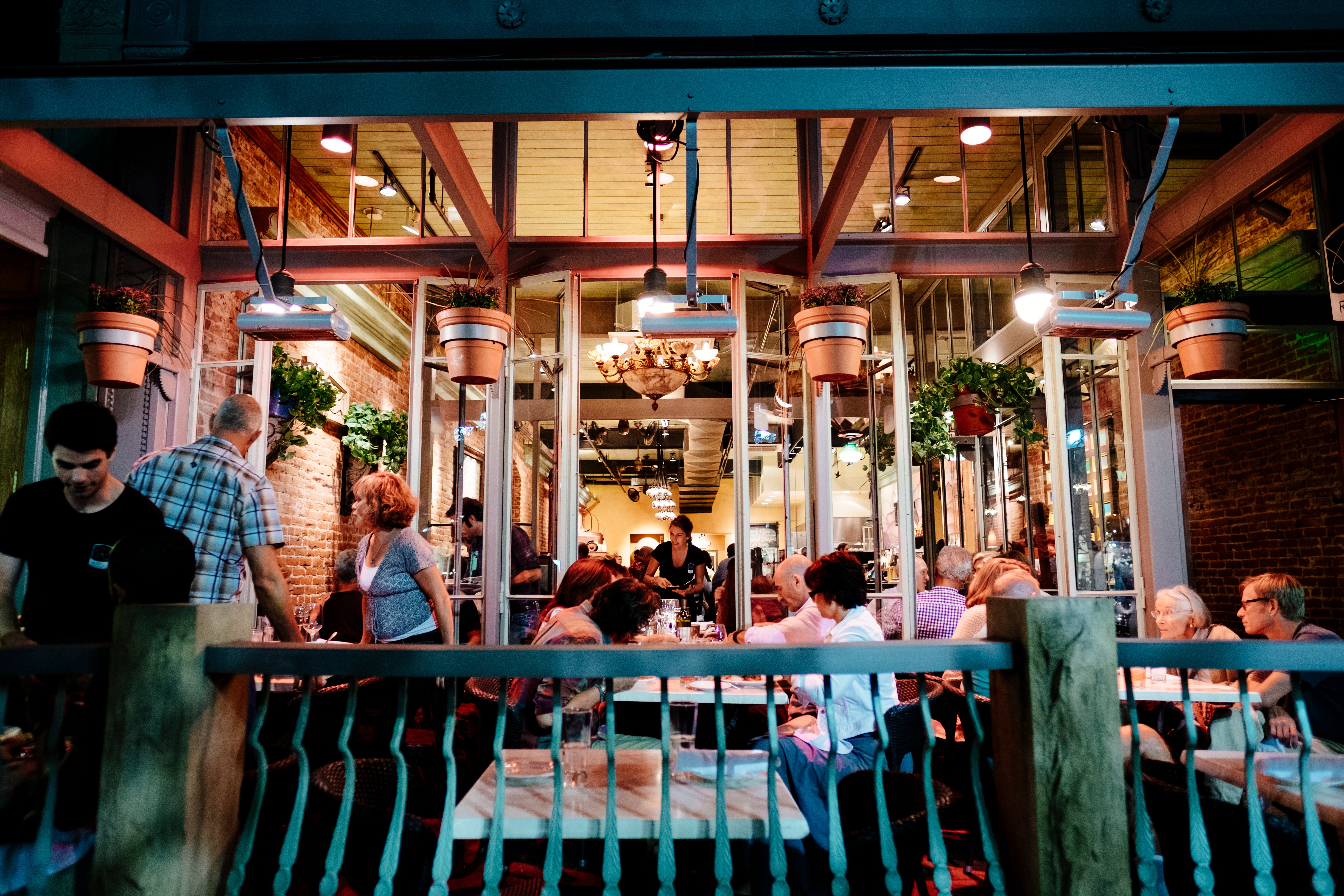 Diners at Riffs on Pearl Street