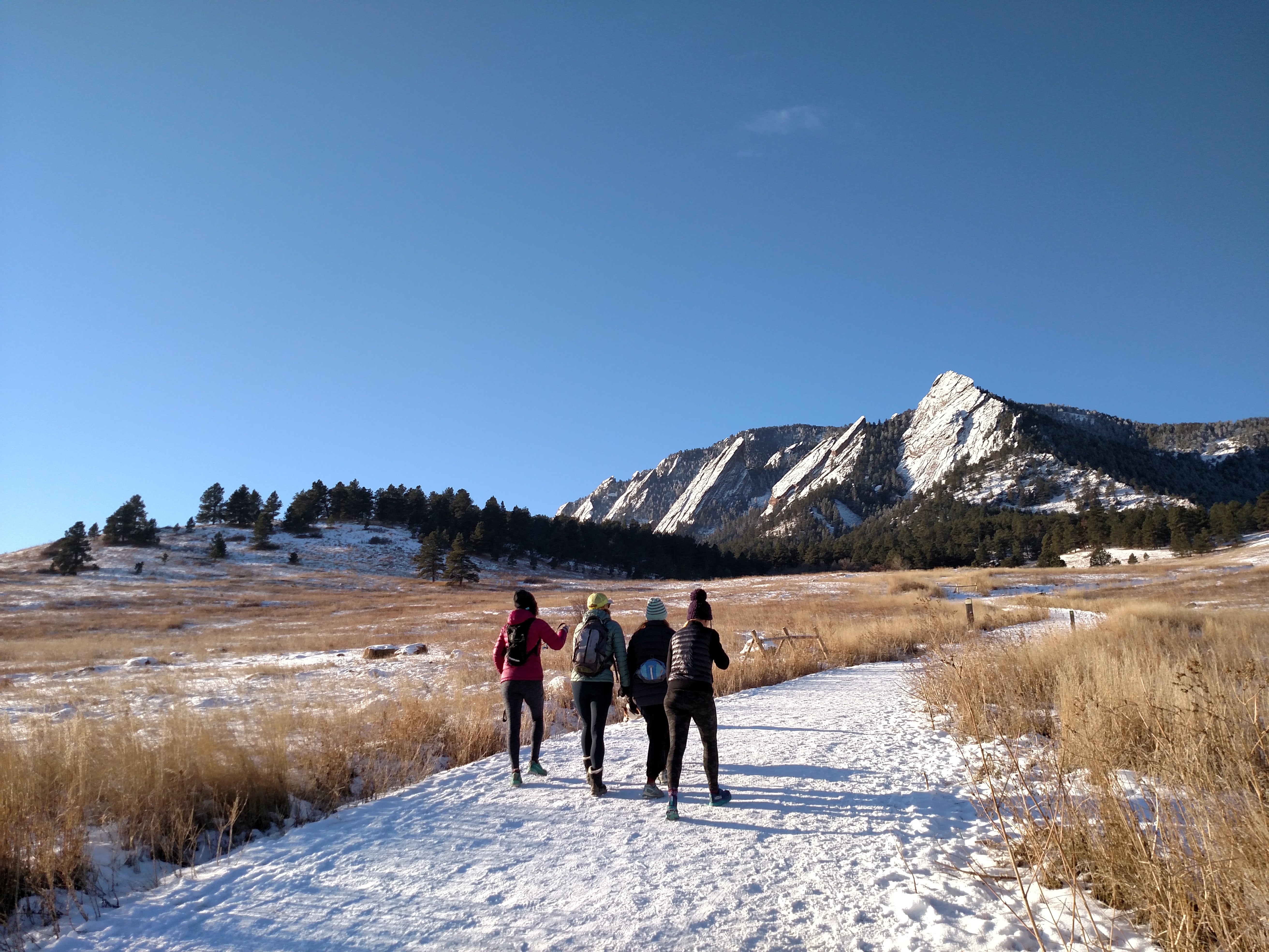 Winter hiking in the Flatirons