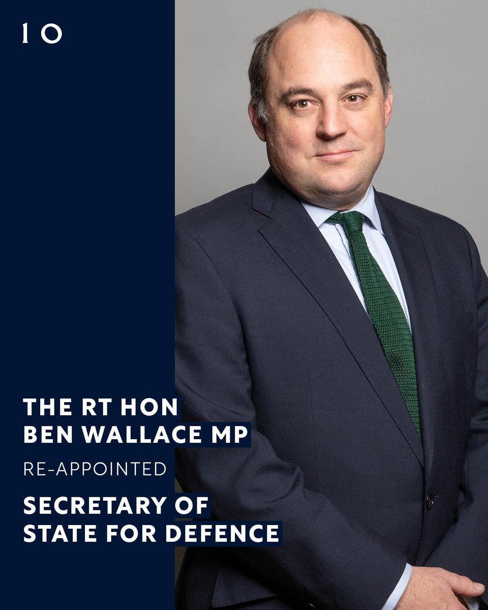 Ben Wallace has been re-appointed as Secretary of State for Defence