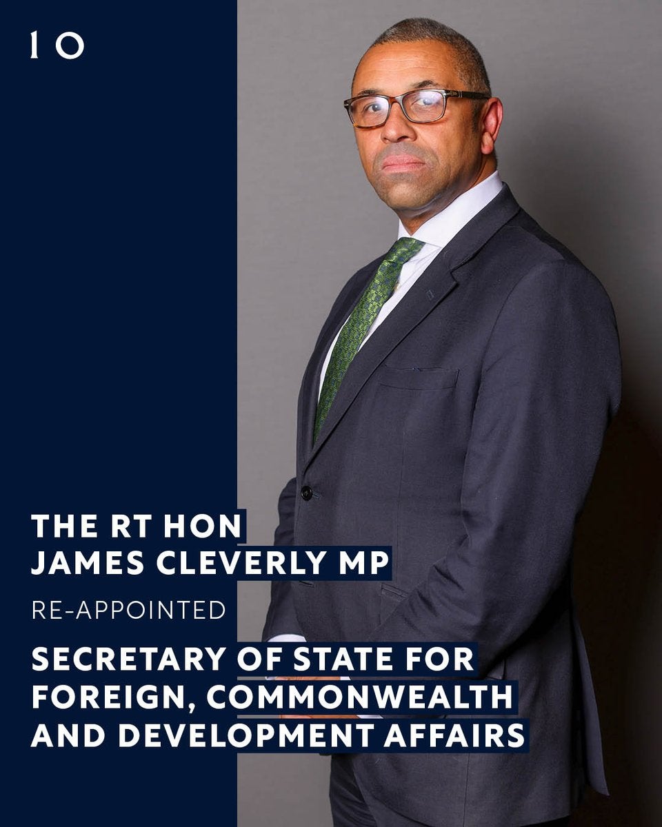 James Cleverly has been re-appointed as foreign secretary