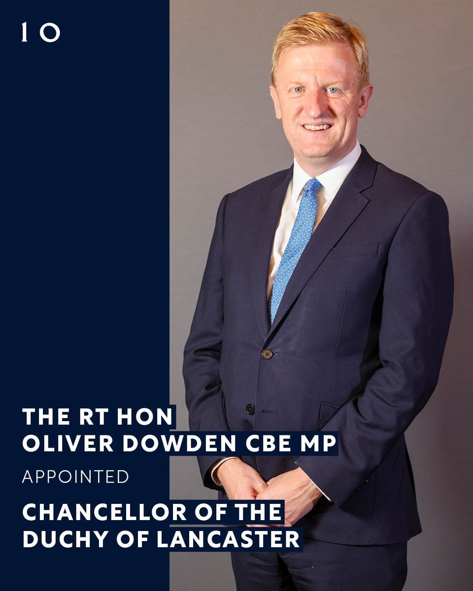 Oliver Dowden is the new chancellor of the Duchy of Lancaster