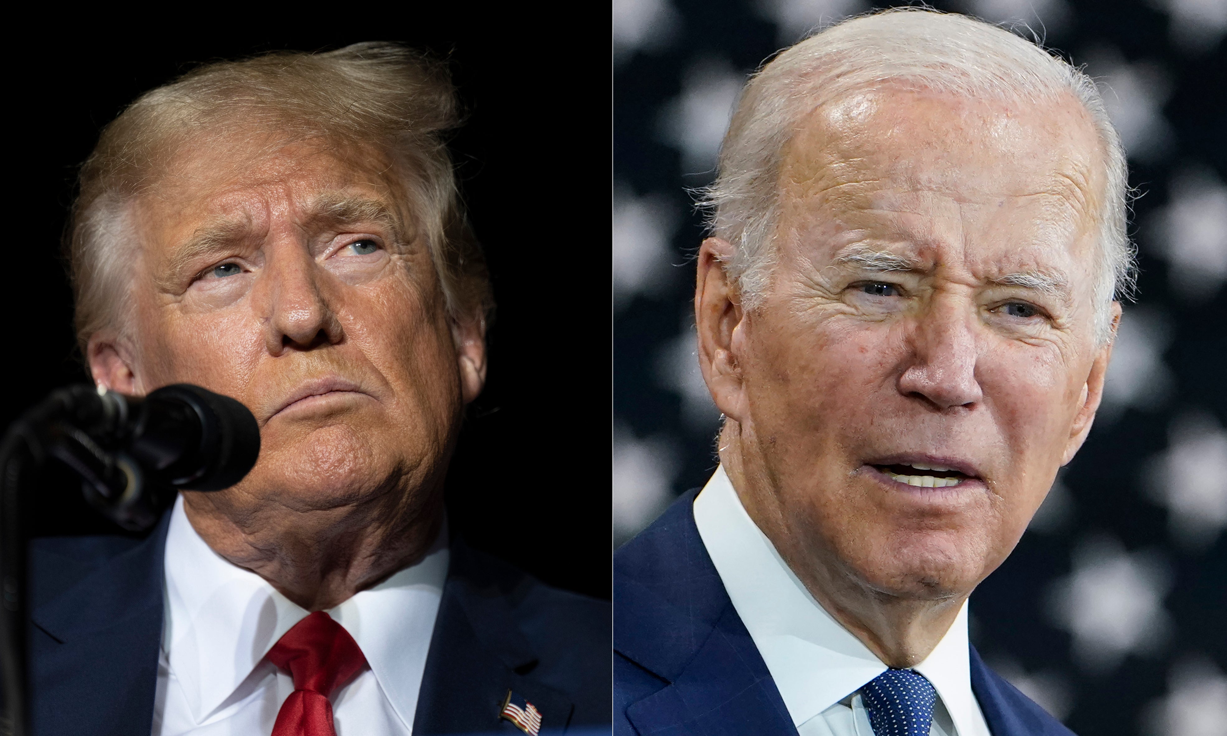 Donald Trump, left, could go up against incumbent president Joe Biden