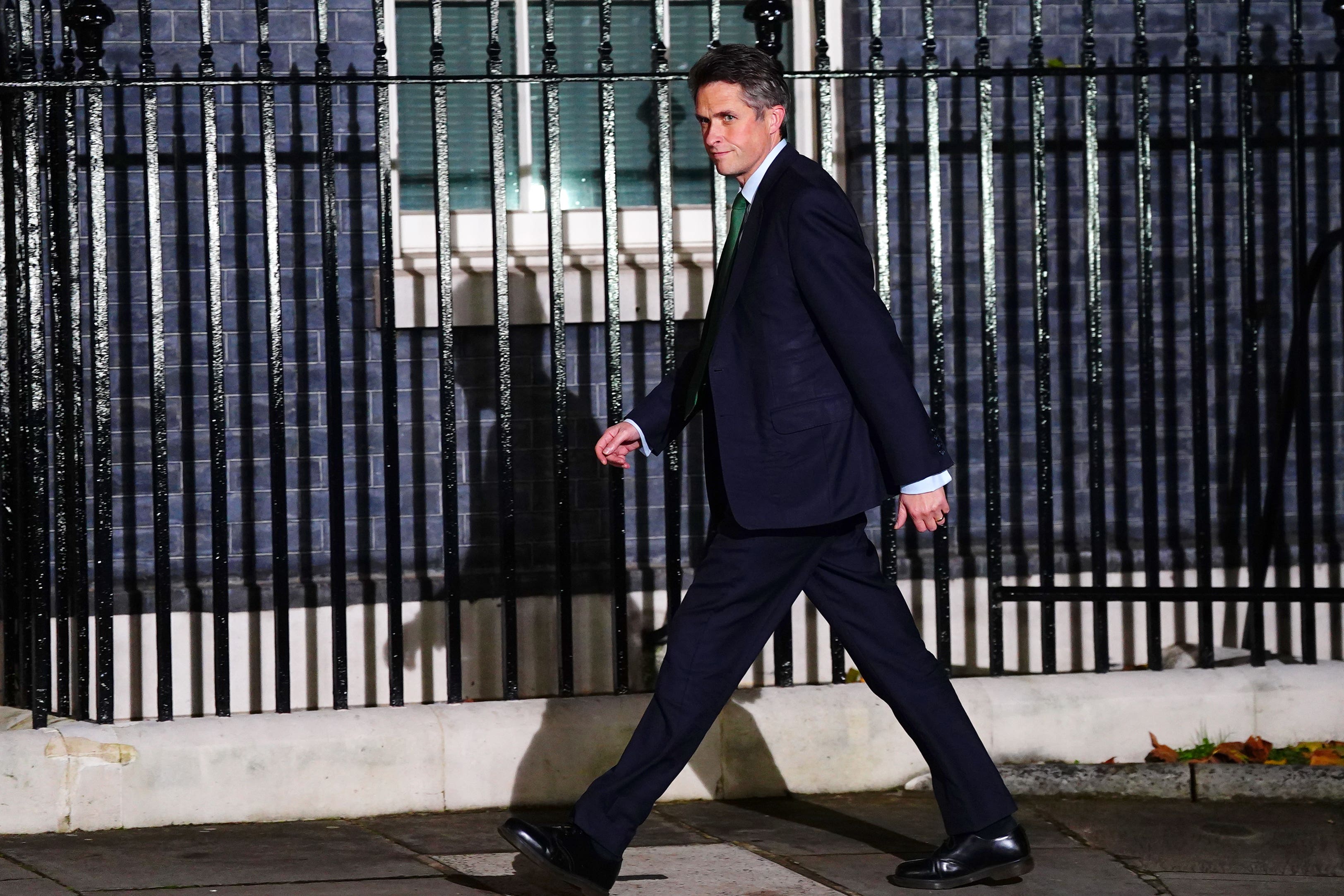 Gavin Williamson in Downing Street, London on Tuesday (Victoria Jones/PA)