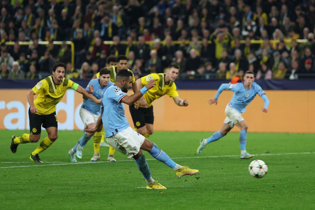 Riyad Mahrez missed from the spot in Dortmund