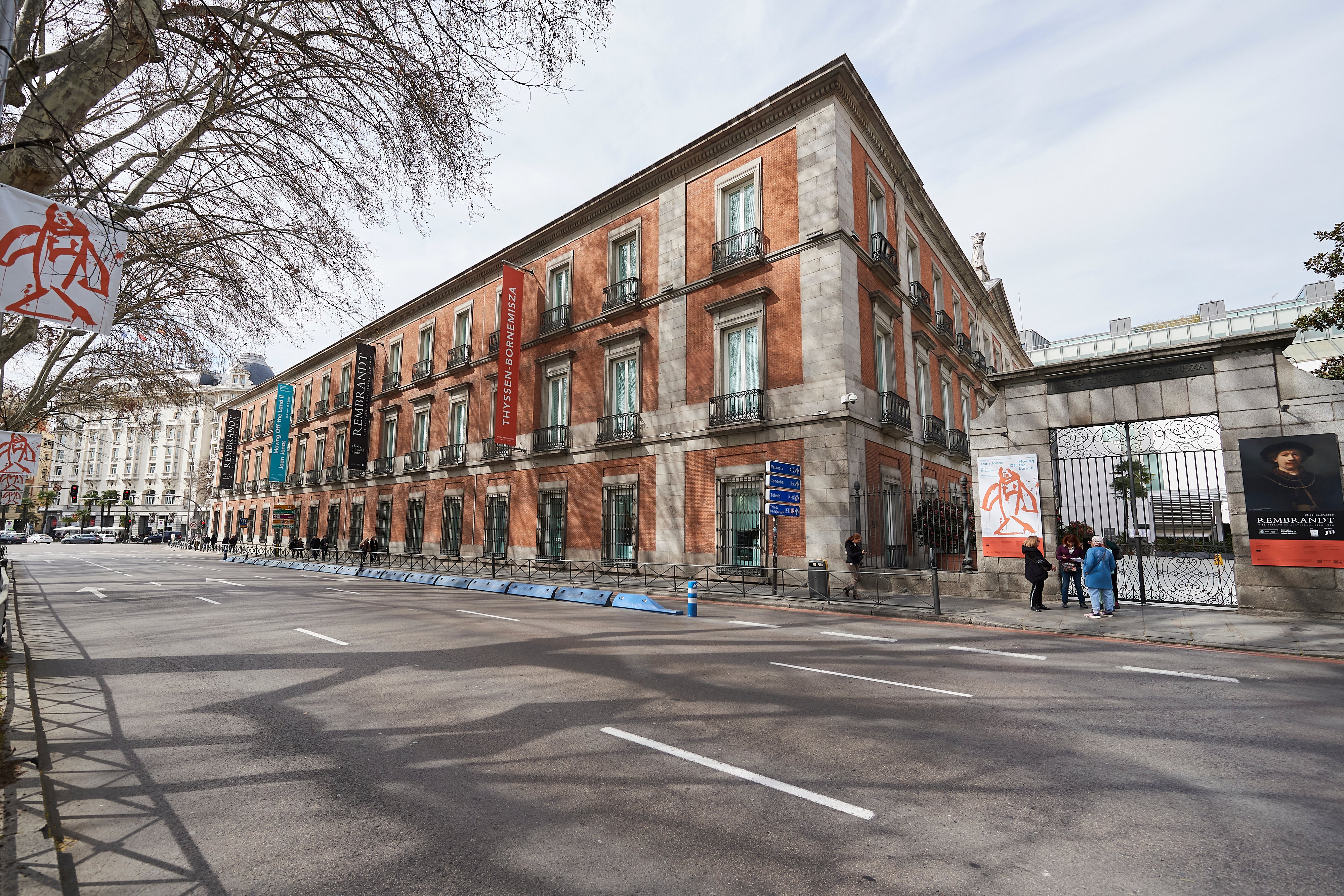 General view of the Thyssen-Bornemisza Museum and Paseo del Prado without on March 12, 2020 in Madrid, Spain