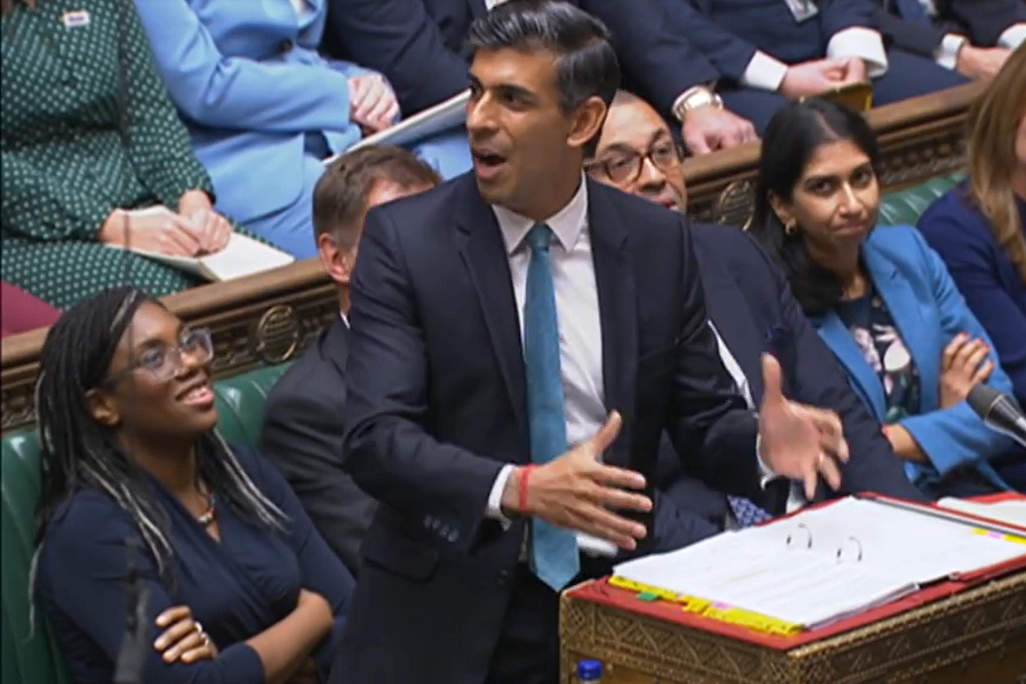 Prime Minister Rishi Sunak speaking during Prime Minister’s Questions (House of Commons/PA)