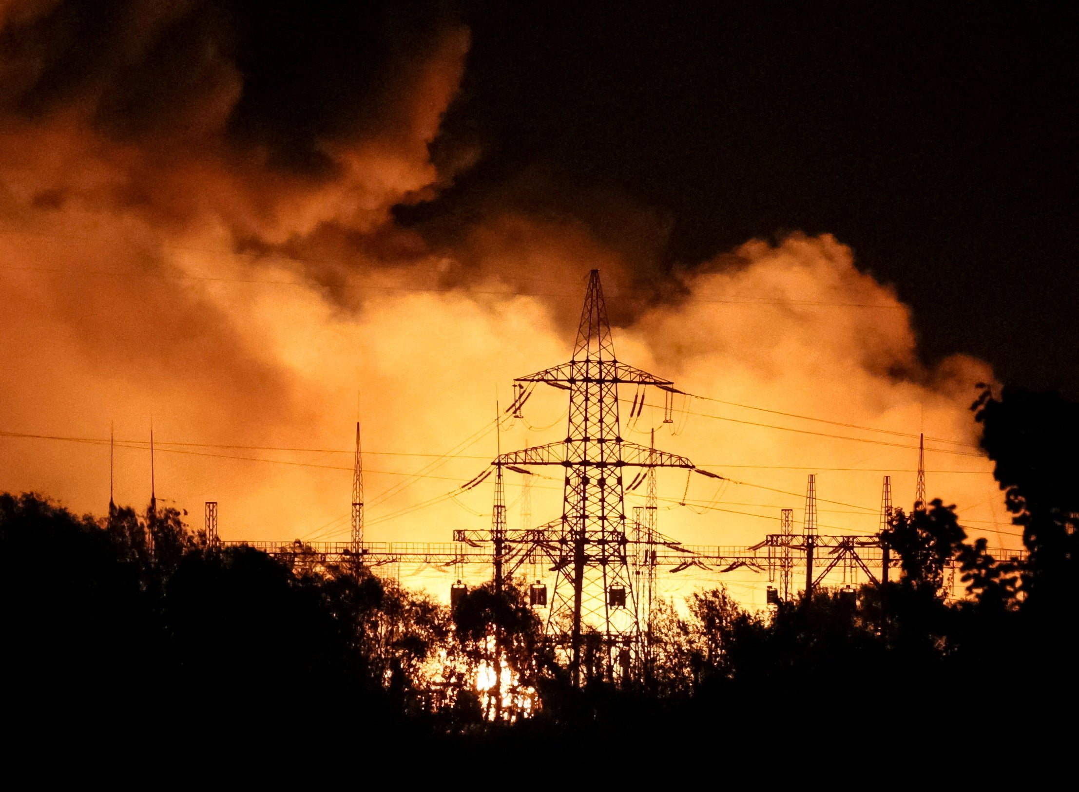 A view shows a fifth thermal power plant hit by a Russian missile strike in Kharkiv