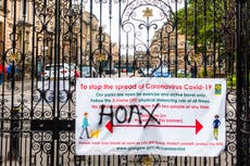 Believing Covid is a hoax acts as ‘gateway’ to other conspiracy theories, study says