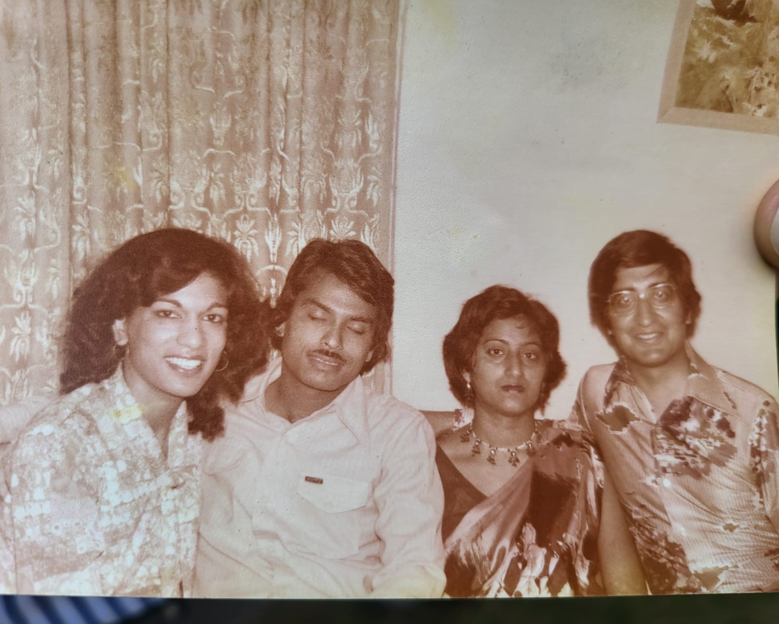 A photo from 1978 when Rishi Sunak’s mother Usha Sunak (left) visited Ludhiana and met his uncle in Punjab, India. Rishi Sunak’s father Yashvir Sunak is seated on the right. This was their last visit to India