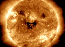 Nasa posts picture of scary ‘smile’ in the Sun as Halloween could bring solar storms