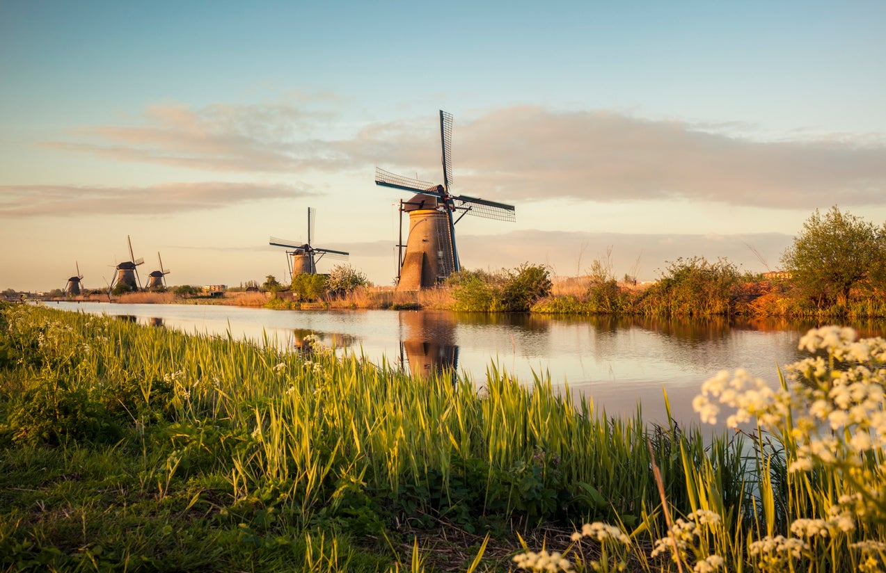 Windmills in Kinderdijk, Netherlands