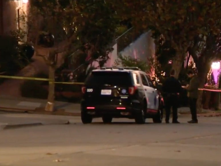 Police are seen outside Nancy Pelosi’s home in San Francisco after her husband Paul Pelosi was violently assaulted