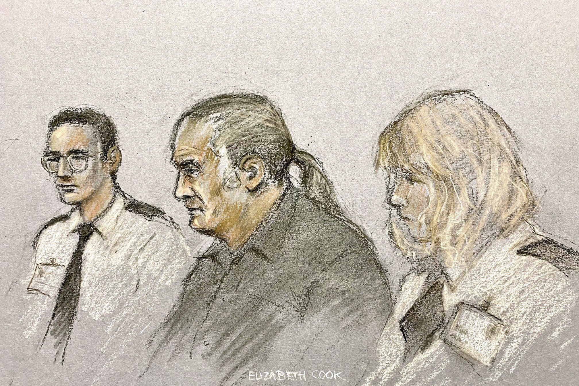 A court sketch of Steven Craig during his trial (Elizabeth Cook/PA)