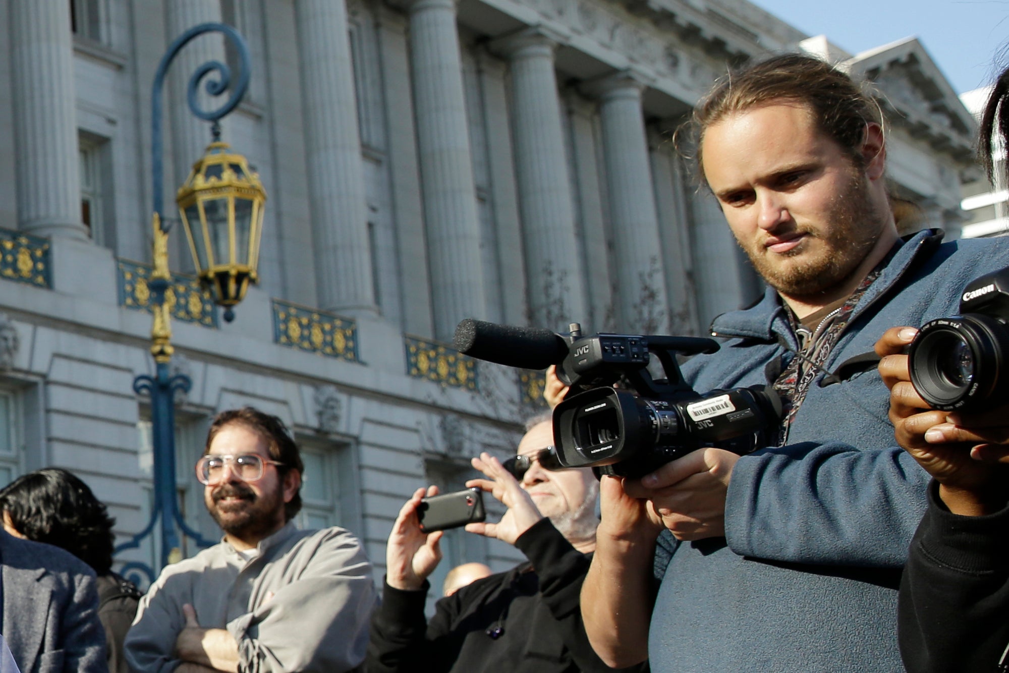 David DePape, right, pictured in San Francisco in 2013