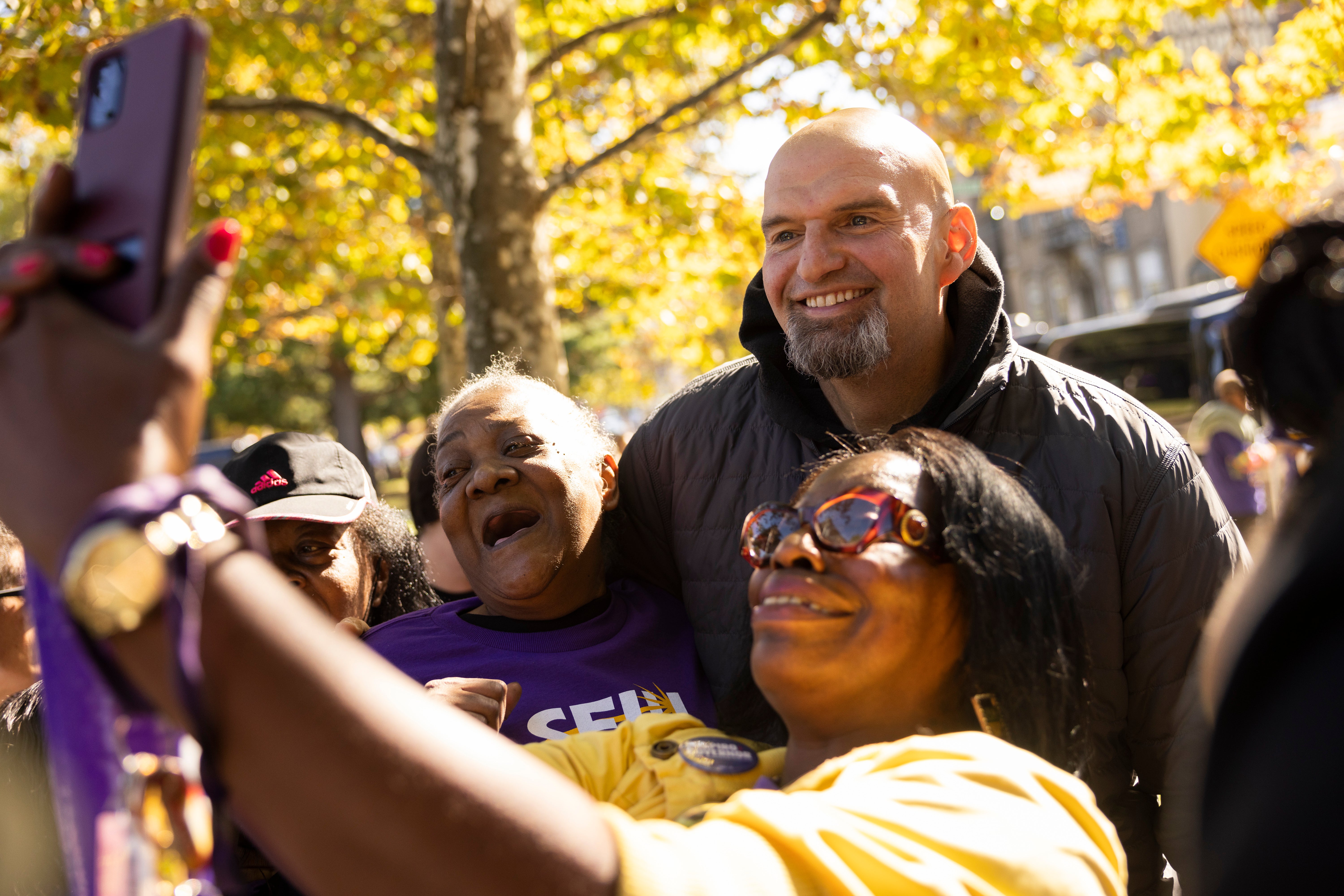 Democratic Senate nominee John Fetterman campaigns in Philadelphia