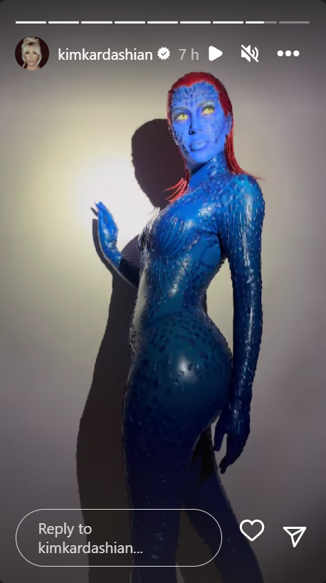 Kim Kardashian transformed into X-Men character Mystique for Halloween 2022