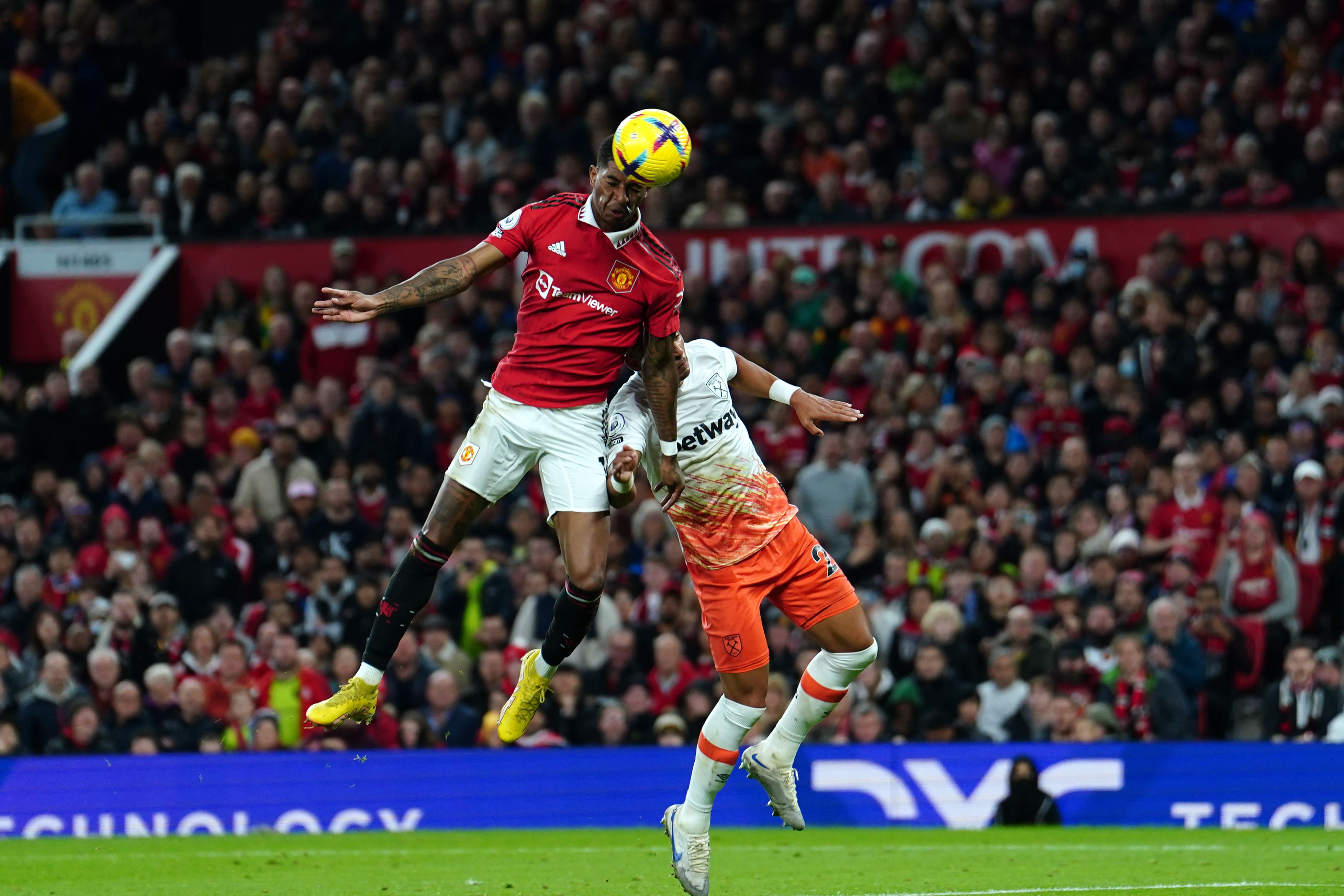 Rashford jumped above Kehrer to score the winner