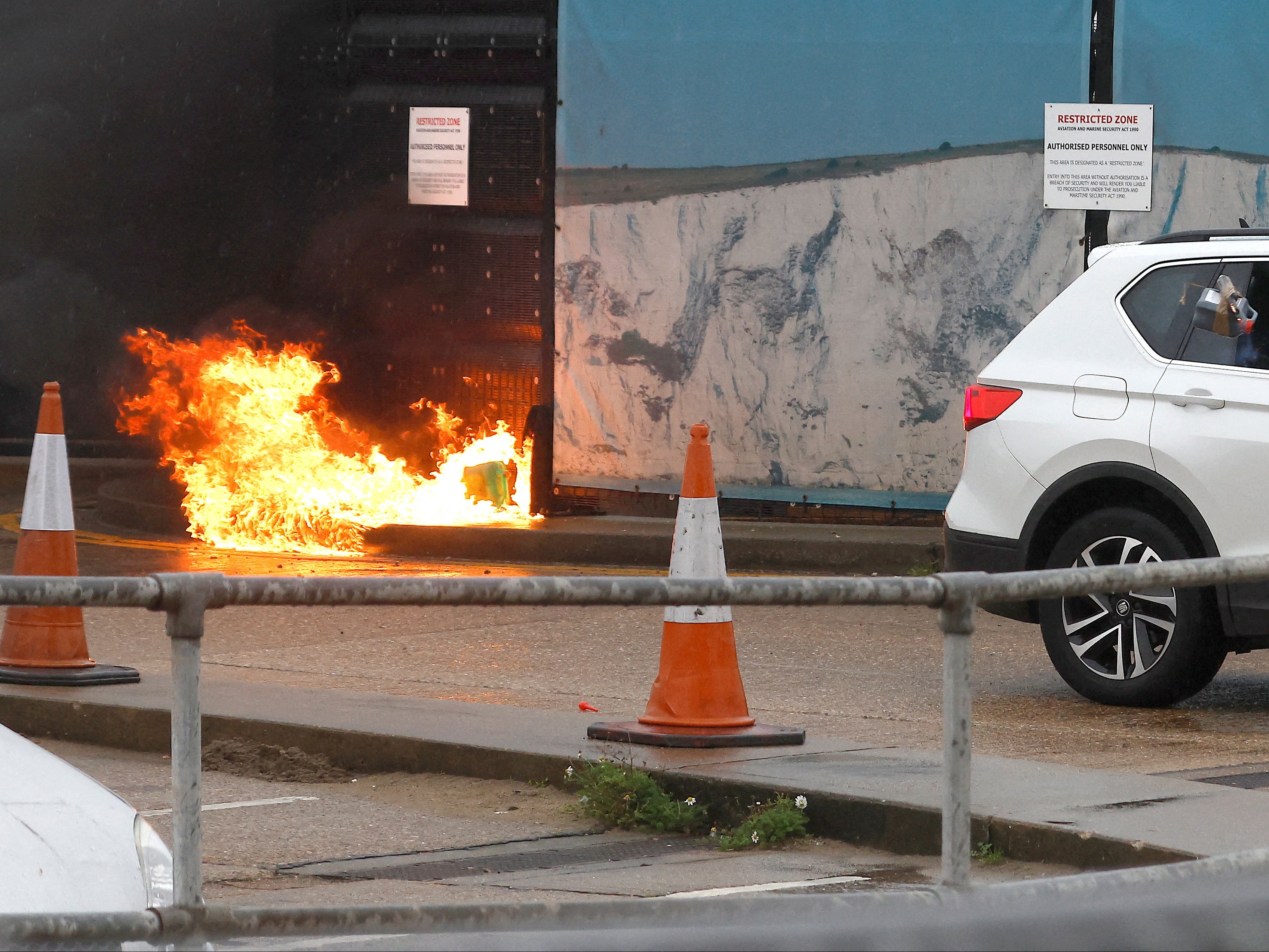 A man threw three firebombs at the immigration centre in Kent last Sunday