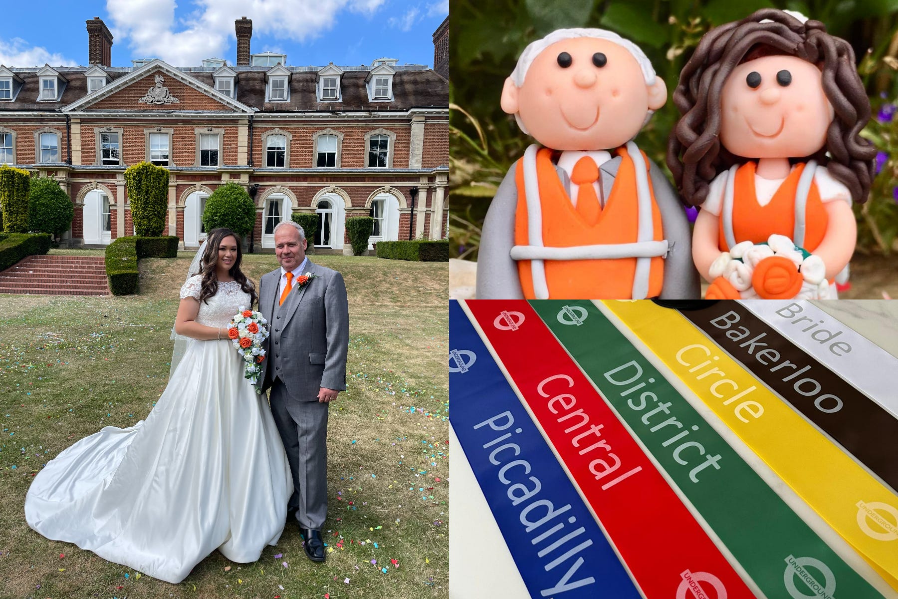 Melissa and Phil Clarke threw a London Underground-themed wedding in tribute to Melissa’s late father (PA Real Life)