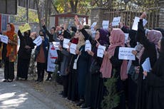 Video shows the Taliban whipping women protesting for their right to study