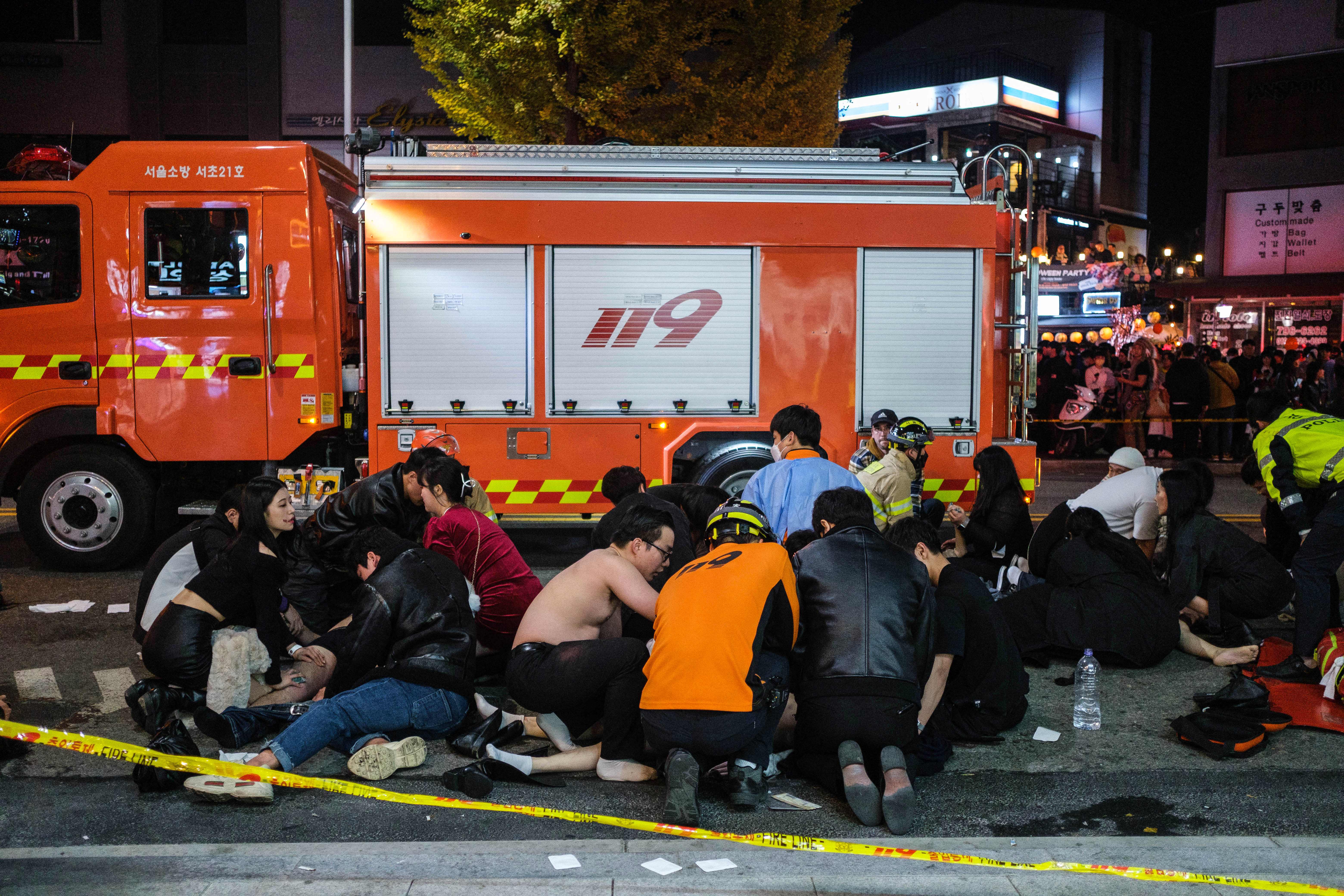 The South Korean president has made Itaewon a disaster zone
