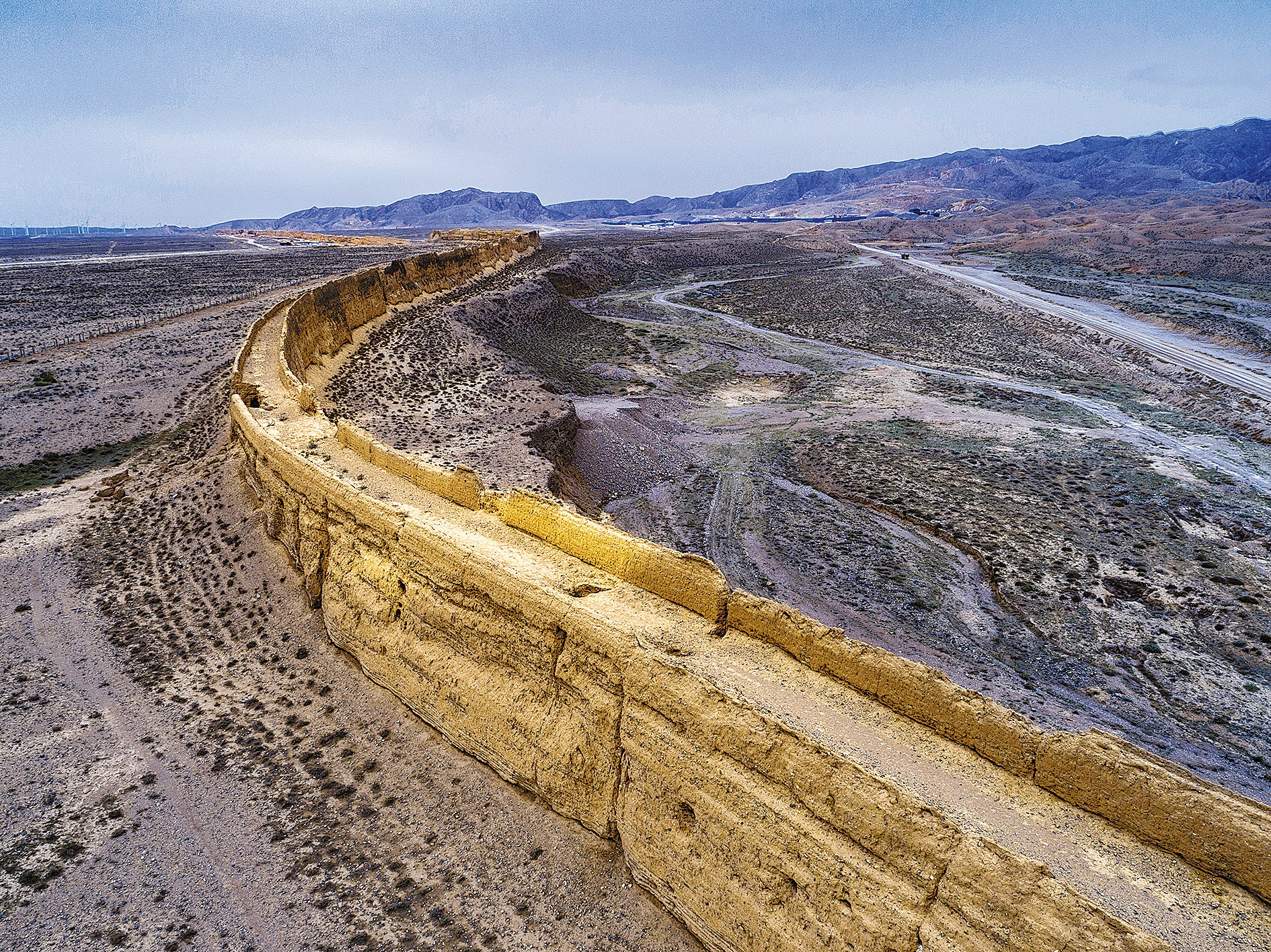 A section of the Great Wall built in the Ming Dynasty (1368-1644) in Inner Mongolia autonomous region