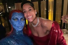 Kim Kardashian mistakenly turns up to Tracee Ellis Ross’ no-costume party dressed as Mystique